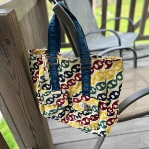 HaraJuku Lovers Bag Corduroy Tote Chain Pattern Large Tote